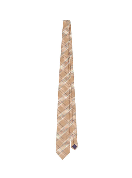 mens-casual-glen-plaid-print-tie-il514 / Beige