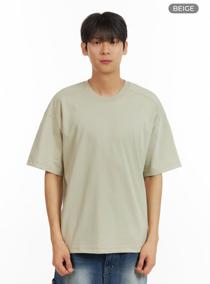 mens-basic-solid-t-shirt-iu418 / Beige