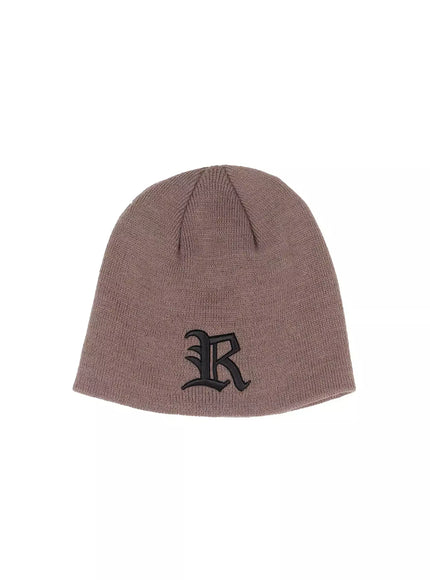 embroidered-beanie-io517 / Beige