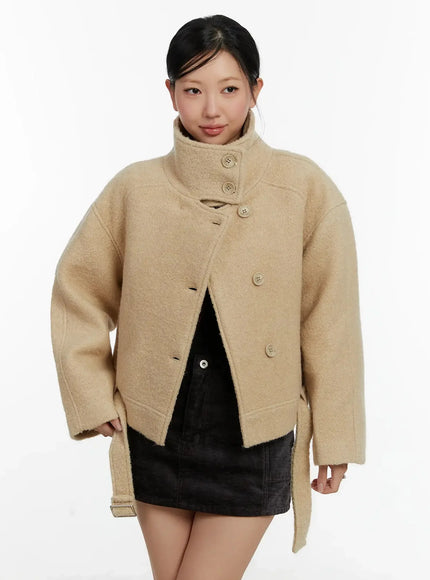 quilted-short-button-up-jacket-id525 / Beige