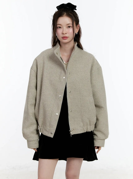 oversized-gray-short-jacket-id511 / Beige