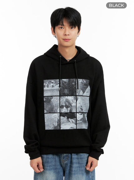 mens-cotton-graphic-hoodie-ig402 / Black