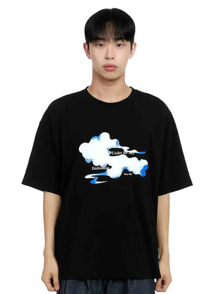 mens-cloud-graphic-t-shirt-ig520 / Black