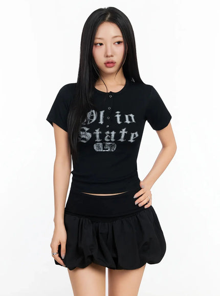 vintage-lettering-cropped-t-shirt-ca513 / Black