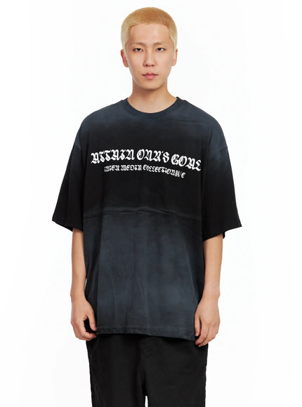 Men's Gradient Graphic Oversized Tee IL511