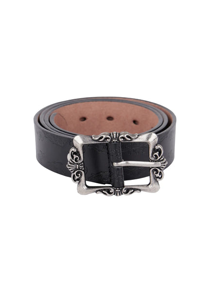 Square Buckle Faux Leather Belt IS525