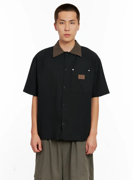 Men's Two-Tone Button-Up IG511