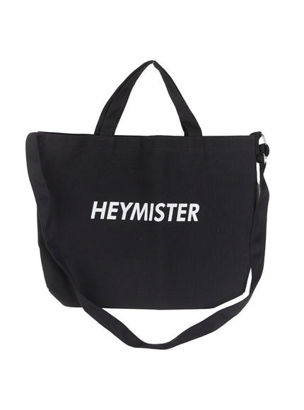 men-s-canvas-shoulder-tote-bag-iy529 / Black