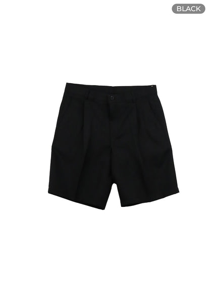 mens-basic-straight-leg-shorts-iy416 / Black