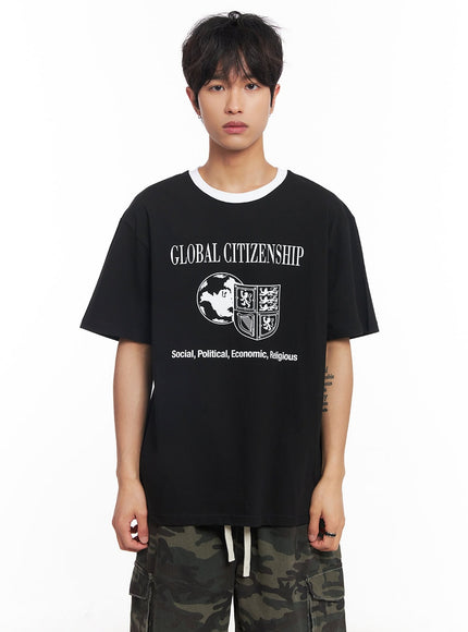 mens-global-graphic-t-shirt-iy508 / Black