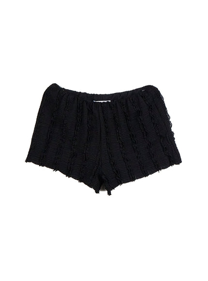 lace-mini-shorts-in428 / Black