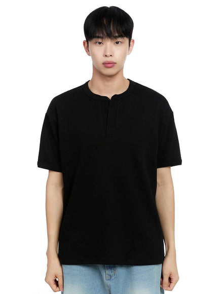 Men's Cotton Henley Tee IG520