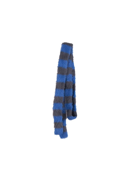 striped-chic-knitted-scarf-in427 / Blue