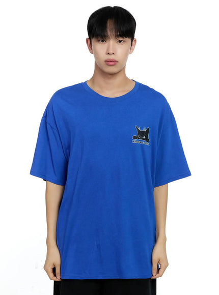 mens-graphic-oversized-t-shirt-ig520 / Blue