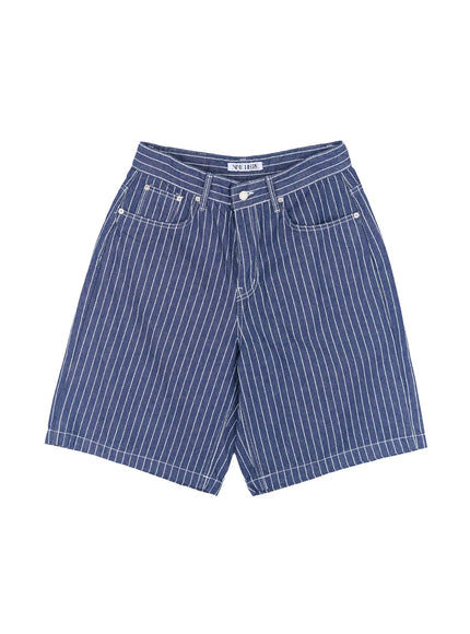 mens-pinstripe-shorts-il514 / Blue