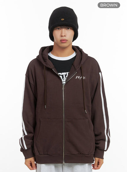 mens-oversized-zip-up-track-hoodie-io420 / Brown