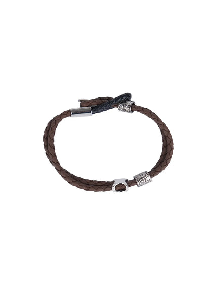 mens-braided-bracelet-il518 / Brown