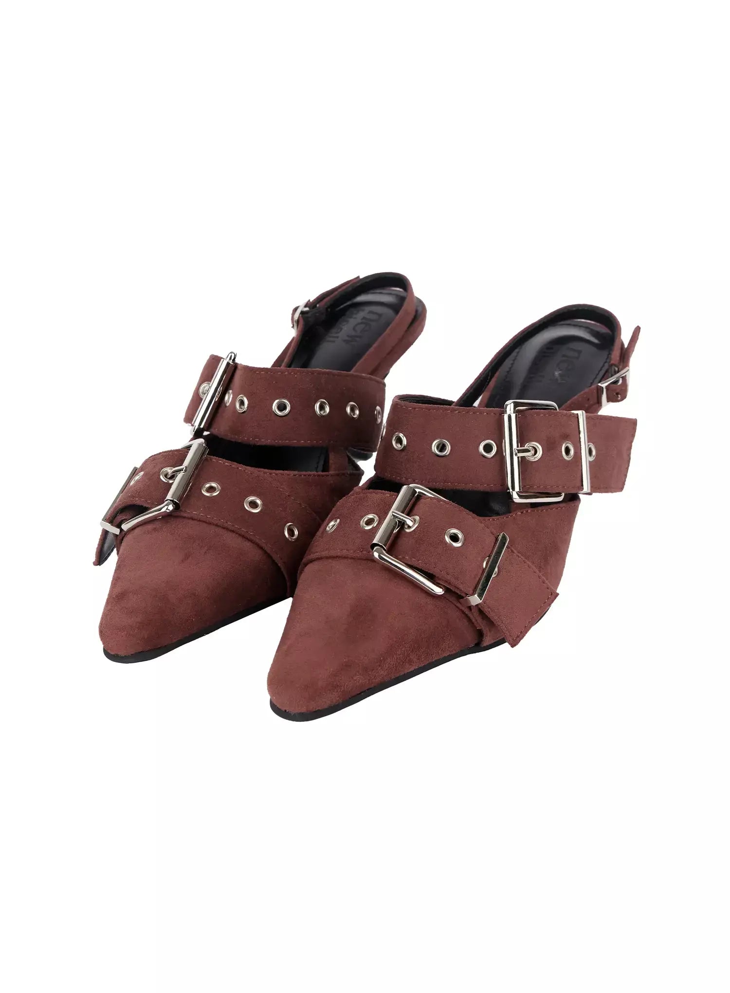 chic-buckle-strap-stiletto-heels-iy515 / Brown