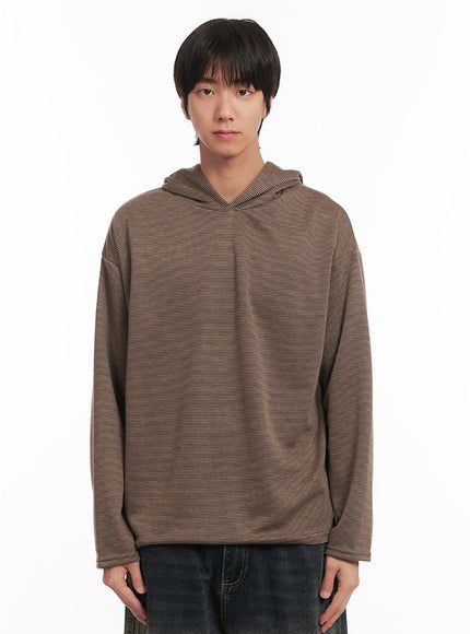 mens-classic-thin-stripe-hoodie-ia510 / Brown