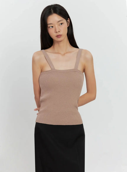 ribbed-knit-tank-top-il528 / Dark beige
