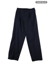 mens-solid-straight-pintuck-pants-ia401 / Dark blue