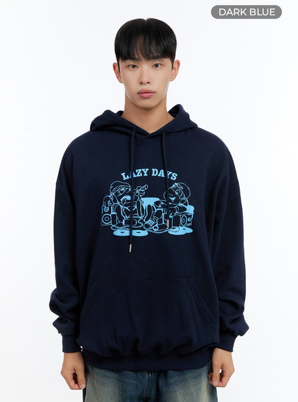 mens-graphic-hooded-sweatshirt-is412 / Dark blue