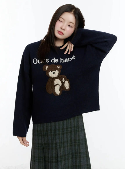 casual-crewneck-knit-sweater-id526 / Dark blue