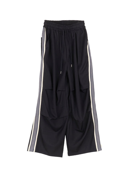 mens-wide-fit-striped-sweatpants-im517 / Dark blue