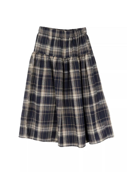 plaid-midi-skirt-id525 / Dark blue