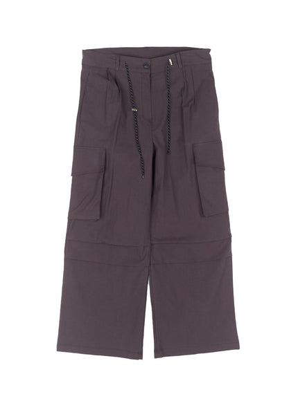 pintuck-wide-leg-pants-iu509 / Dark gray