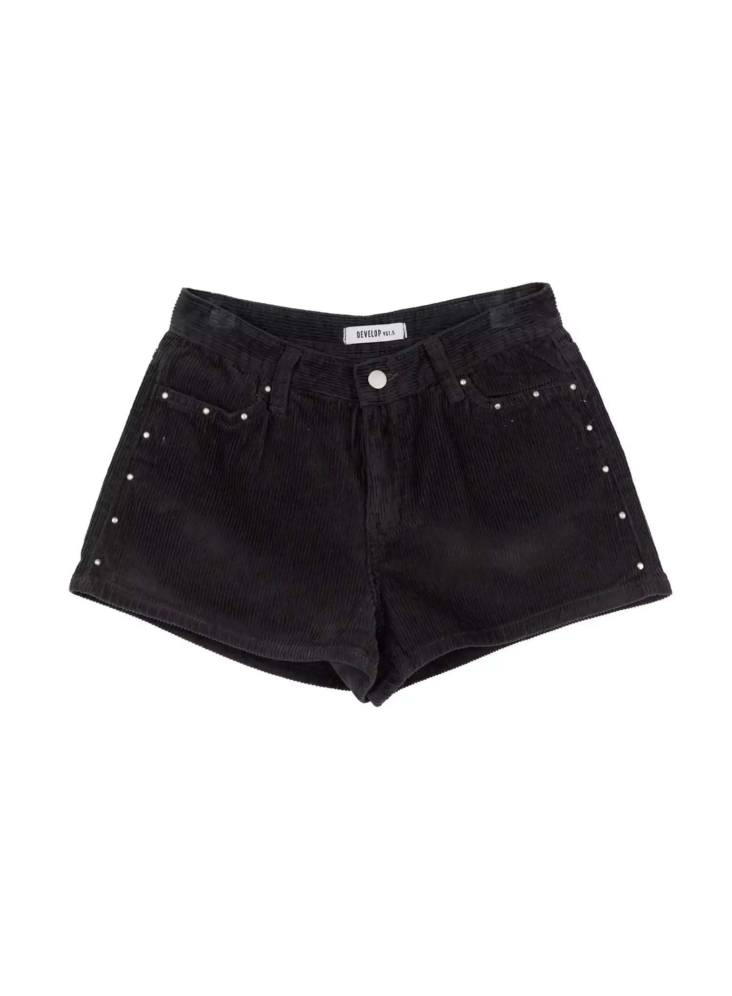 corduroy-studded-shorts-in525 / Dark gray