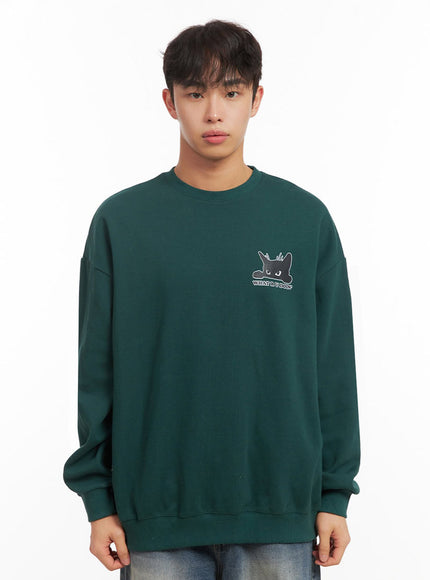mens-long-sleeve-oversized-sweatshirt-id427 / Dark green