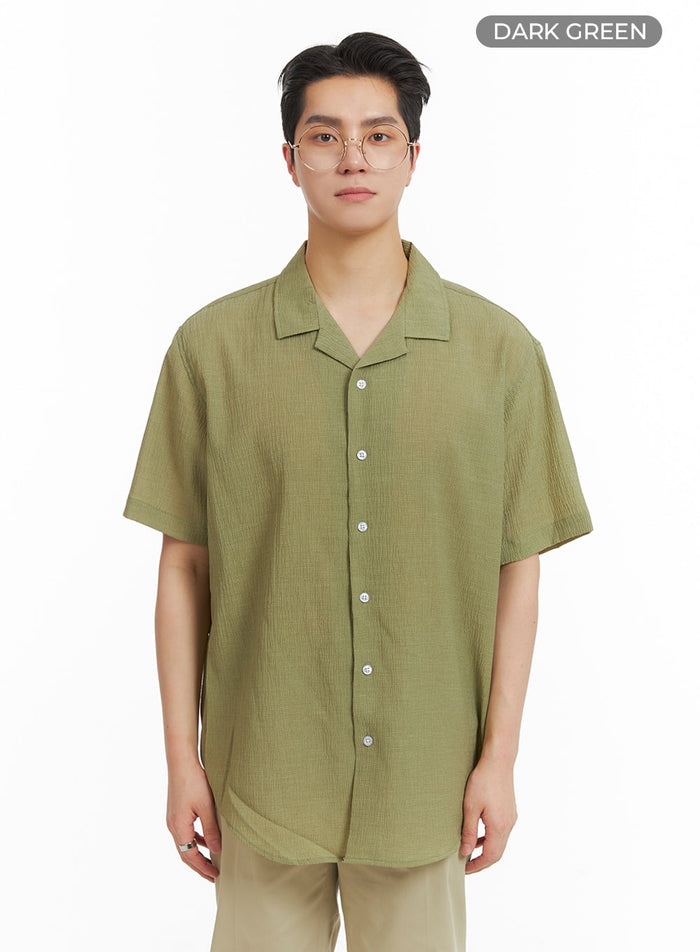 mens-classic-linen-shirt-ia401 / Dark green