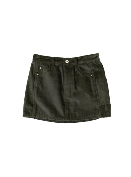 textured-mini-skirt-id525 / Dark green