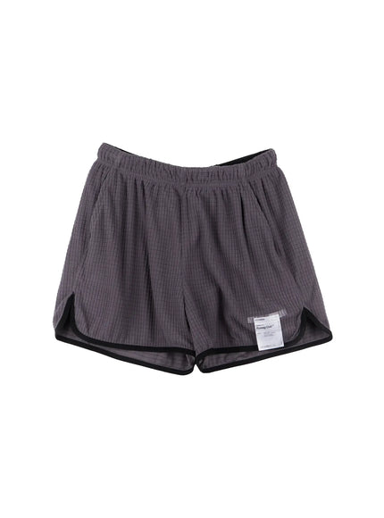 mens-textured-label-detail-shorts-us502 / Gray