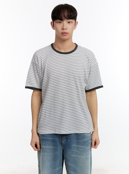 mens-striped-t-shirt-ia504 / Gray