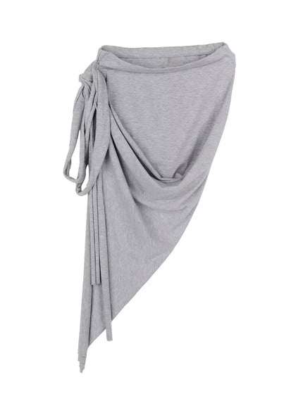 asymmetrical-slit-midi-skirt-co516 / Gray
