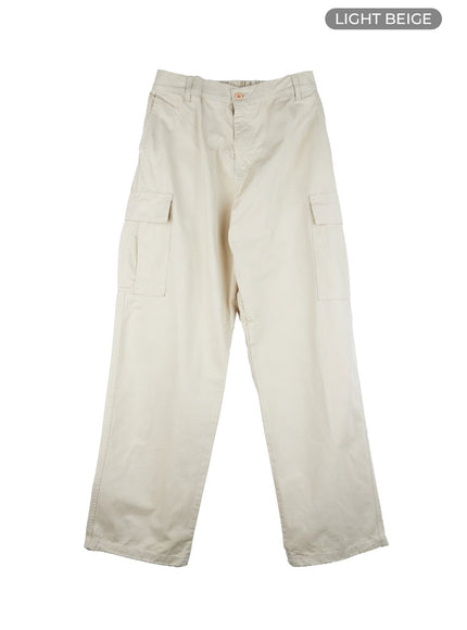 mens-loose-fit-cargo-pants-ig409 / Light beige