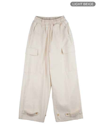 mens-wide-fit-cargo-cotton-pants-ig428 / Light beige