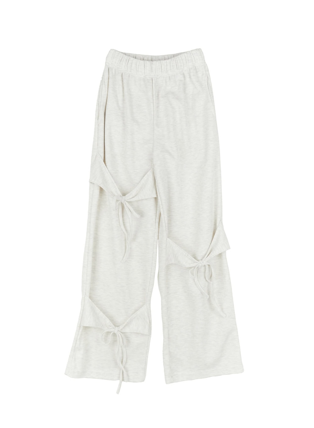 ribbon-wide-leg-sweatpants-ia524 / Light beige