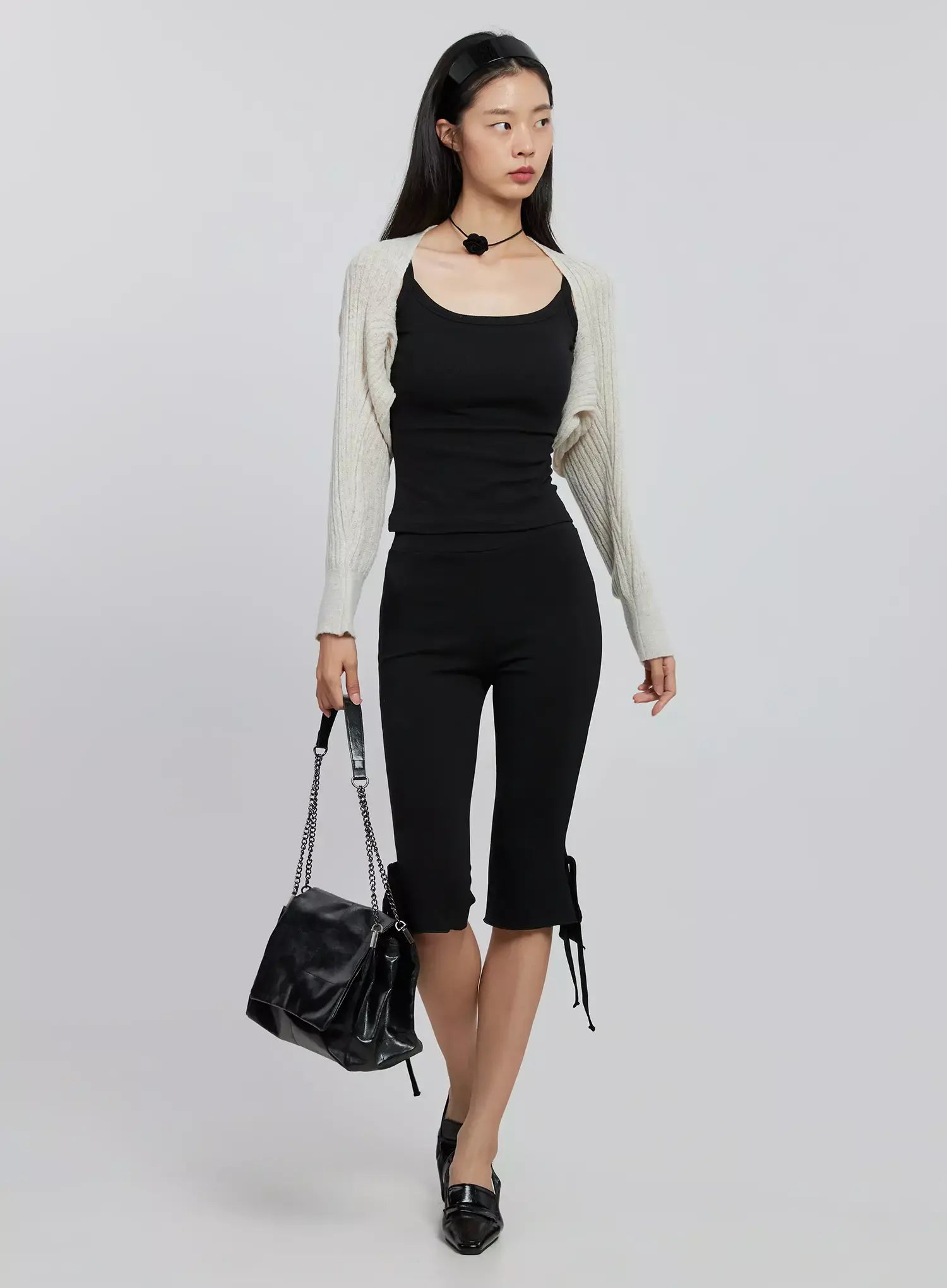 Ribbed Knit Bolero IN507