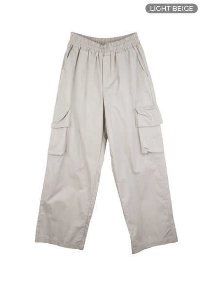 cotton-cargo-pocket-trousers-io430 / Light beige