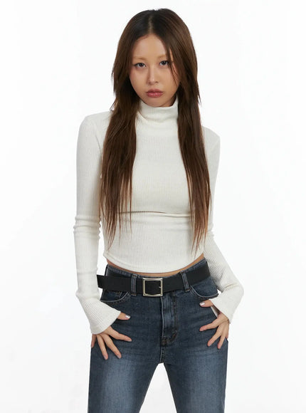 ribbed-turtleneck-top-id503 / Light beige