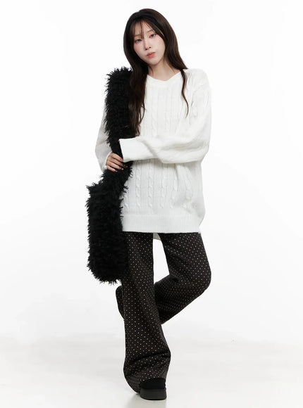 oversized-cable-knit-sweater-in503 / Light beige