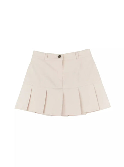 cozy-pleated-mini-skirt-id525 / Light beige