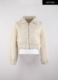 short-faux-shearling-jacket-id315 / Light beige