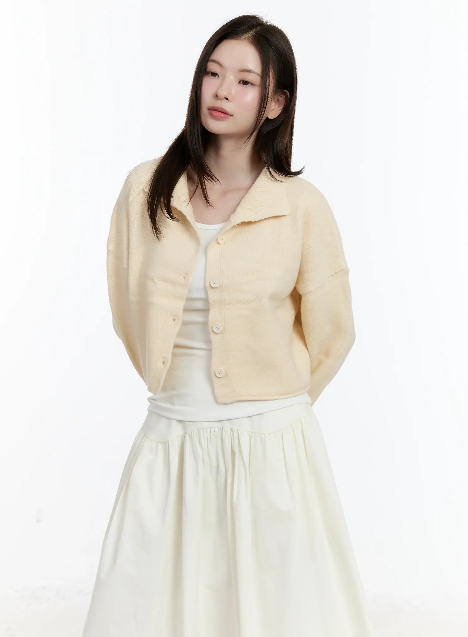 cropped-cardigan-id510 / Light beige