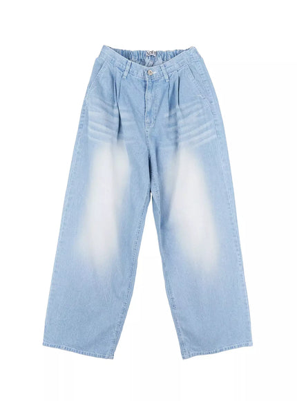 mens-relaxed-fit-vintage-denim-jeans-il516 / Light blue