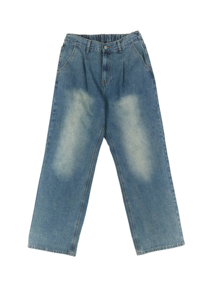 Men's Pintuck Washed Jeans IA511