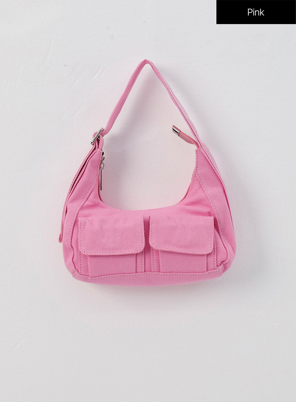 cotton-pocket-shoulder-bag-is322 / Pink